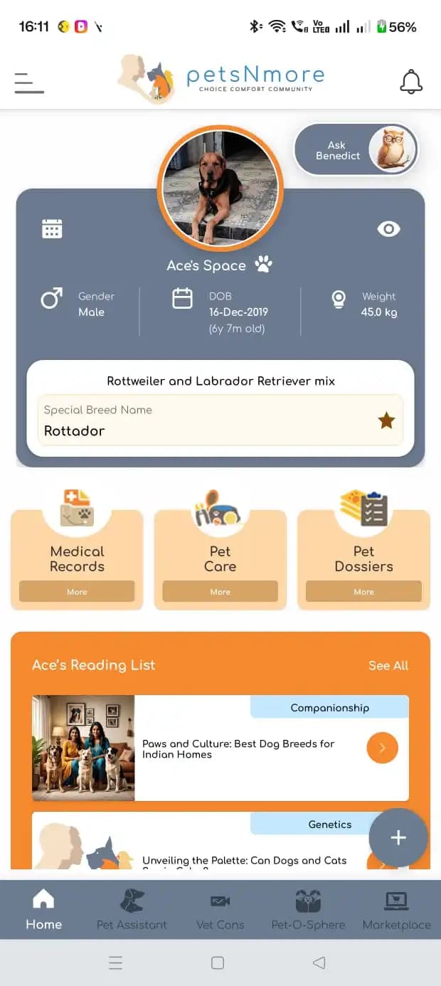 petsNmore app preview