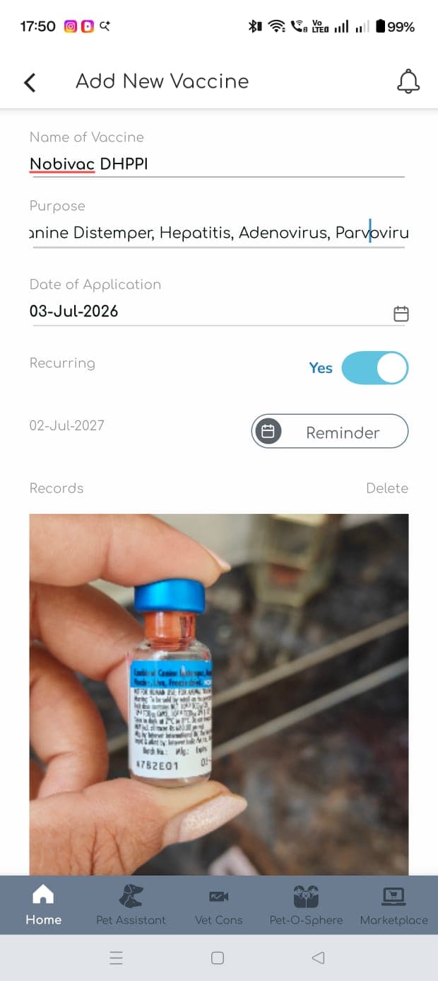 Keep vet records handy.