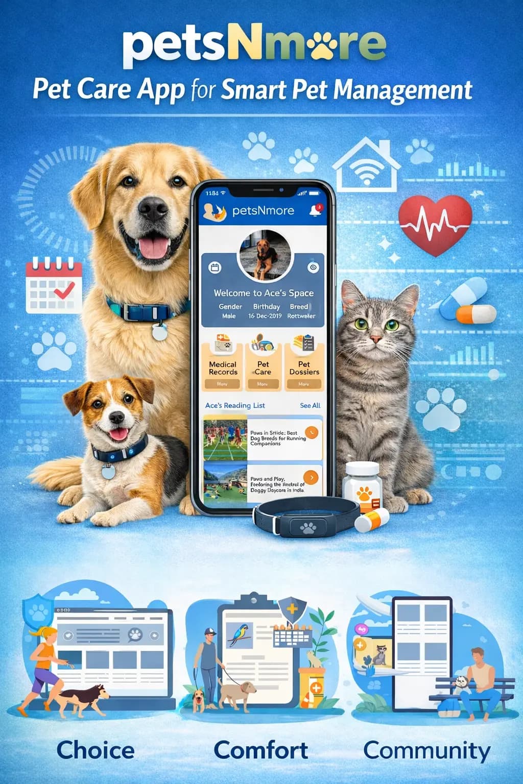 petsNmore Pet Care App for Smart Pet Management