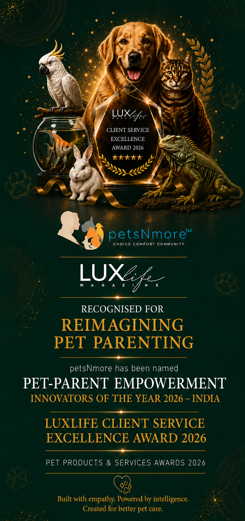 petsNmore LuxLife Award Banner